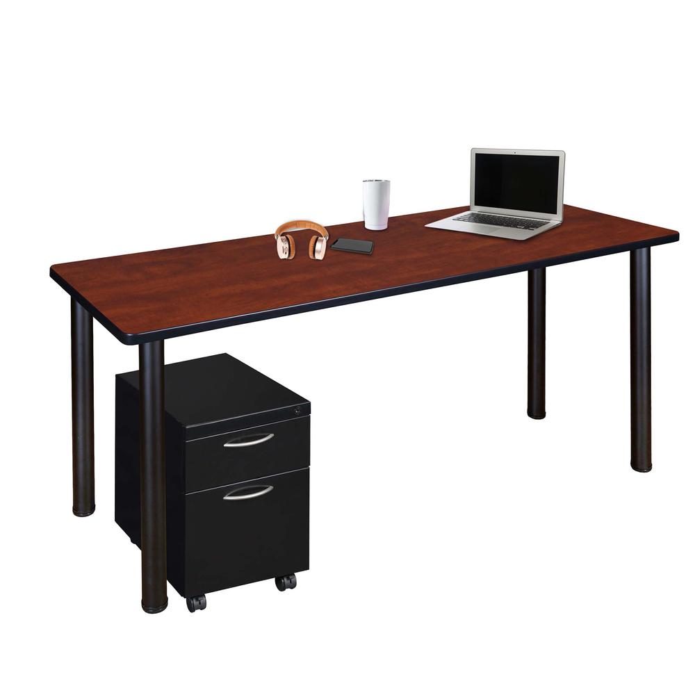 Regency Kee 66 x 24 in. Mobile Desk with Storage. Picture 1