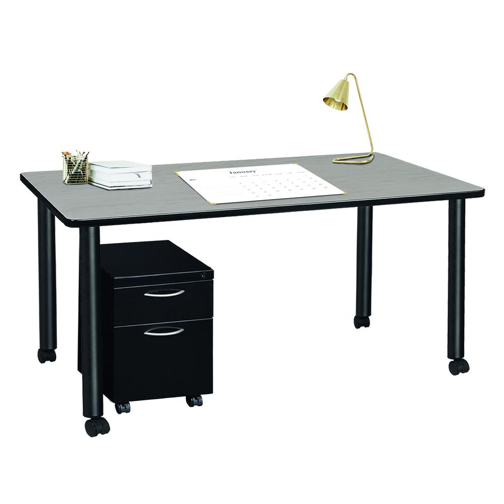 Regency Kee 66 x 24 in. Mobile Desk with Storage. Picture 10
