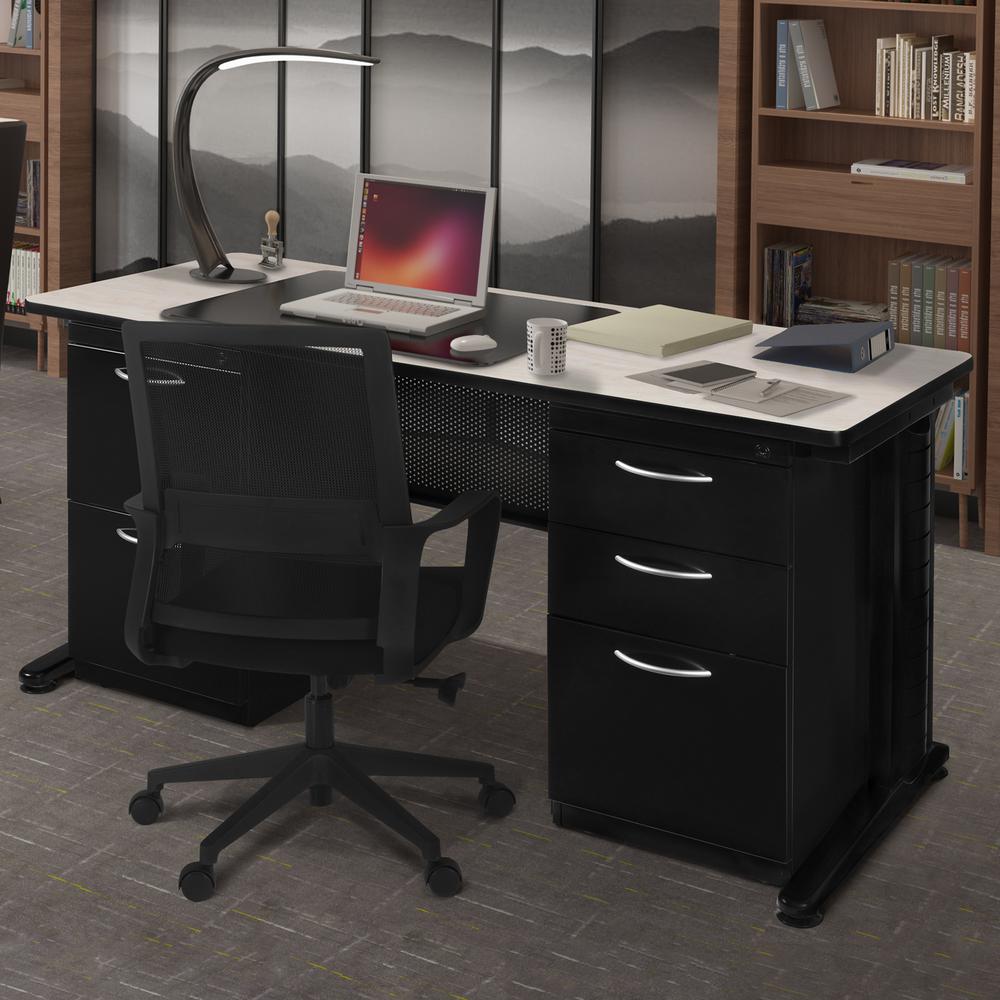 Fusion 72" x 30" Double Pedestal Desk- Maple. Picture 2