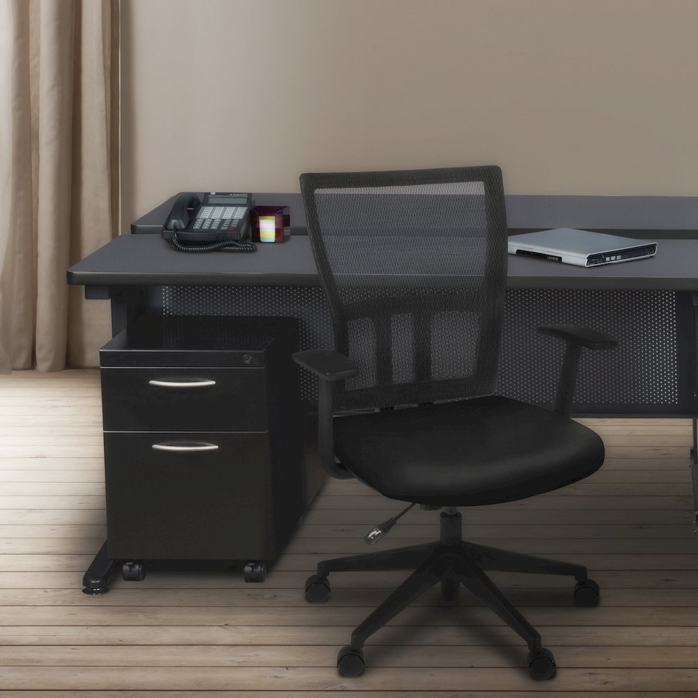 66 x 58 in. 2 Person Bench Workstation Desk- Grey. Picture 7