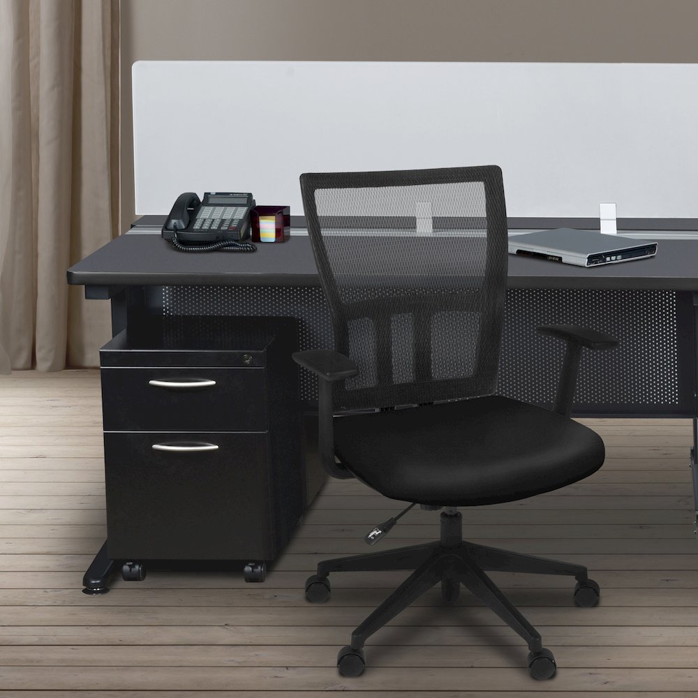 48 x 24 in. 2 Person Bench Workstation with Privacy Panel- Grey. Picture 8