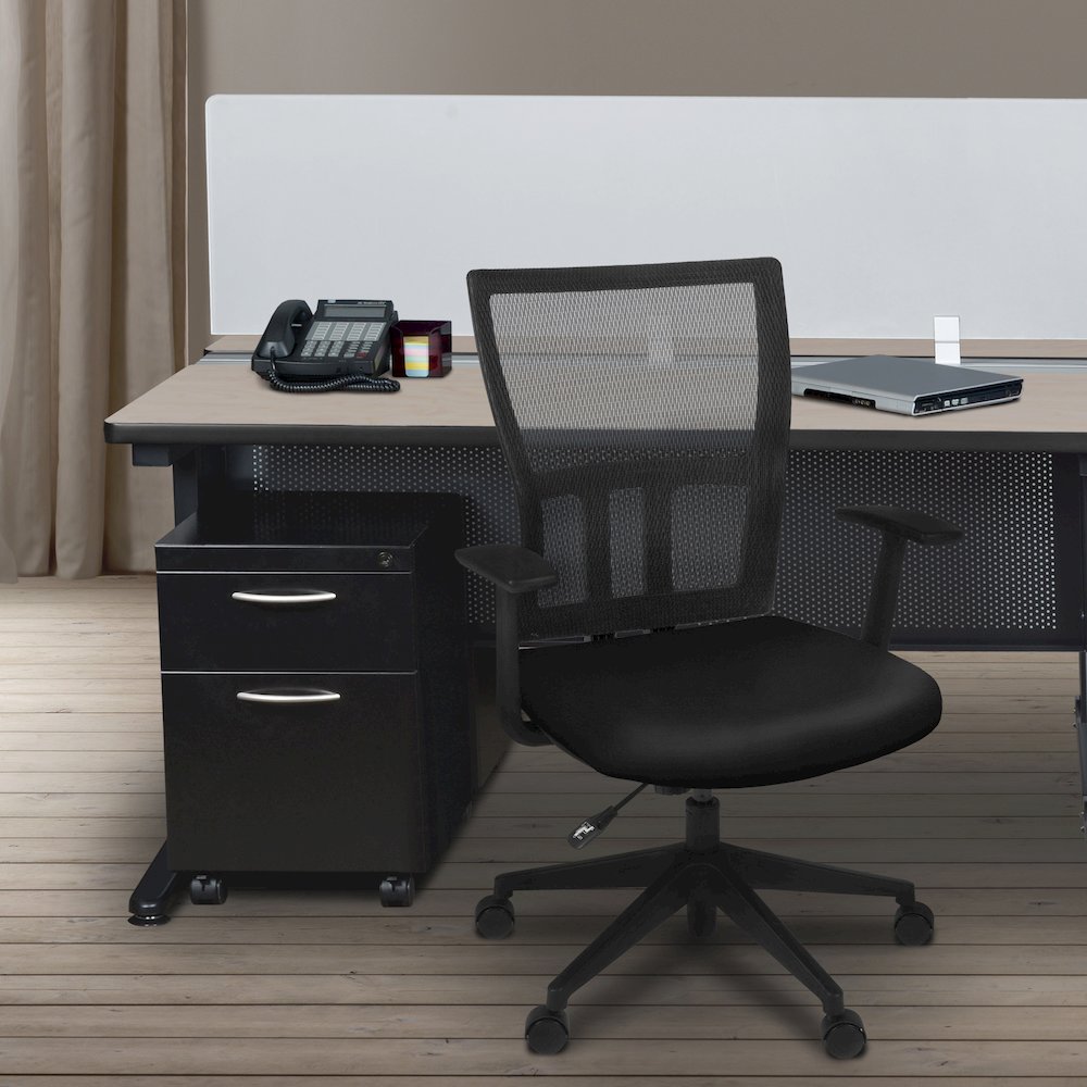 48 x 24 in. 2 Person Bench Workstation with Privacy Panel- Maple. Picture 8