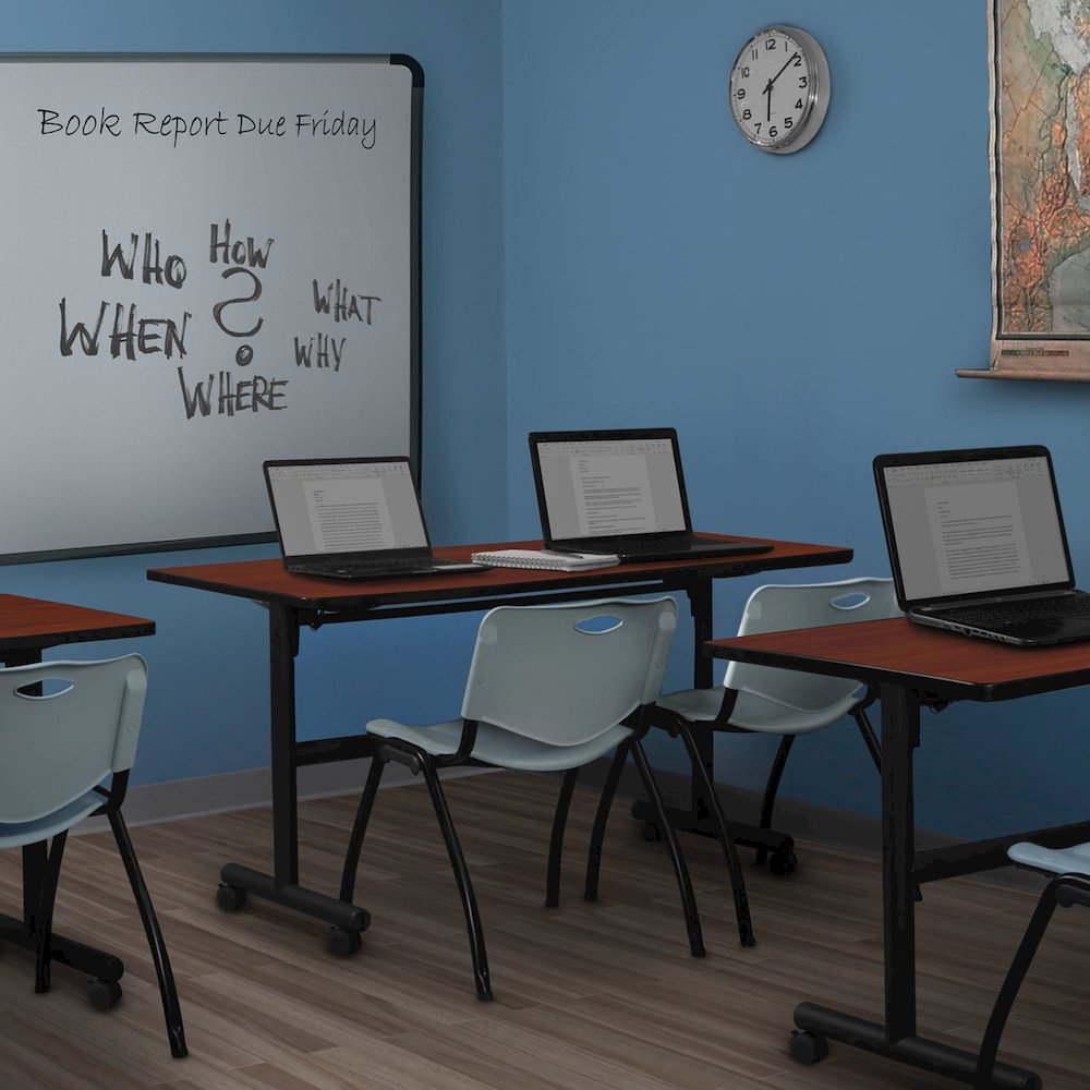 60 x 30 in. Flip-Top Training Nesting Table- Cherry. Picture 7