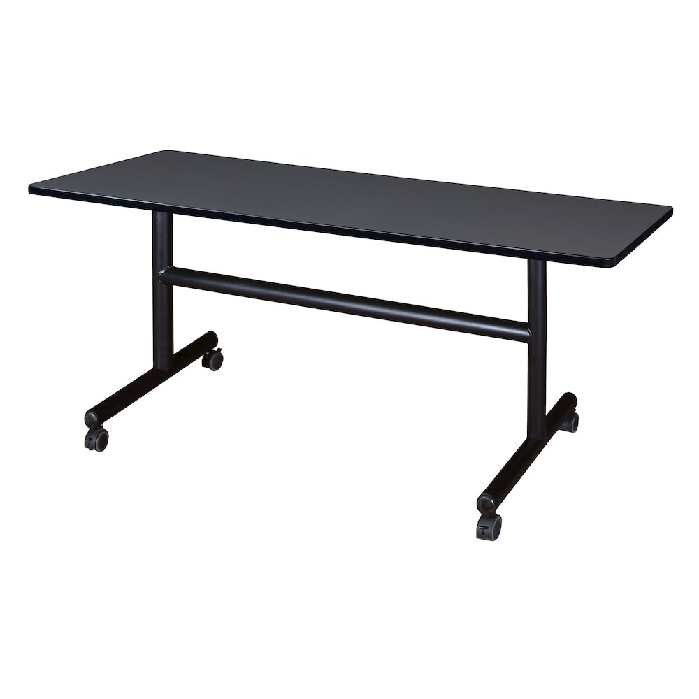 60 x 30 in. Flip-Top Training Nesting Table- Grey. Picture 1