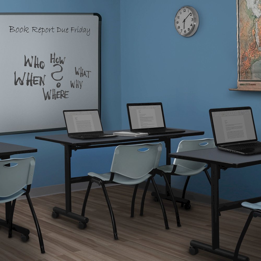 60 x 30 in. Flip-Top Training Nesting Table- Grey. Picture 7