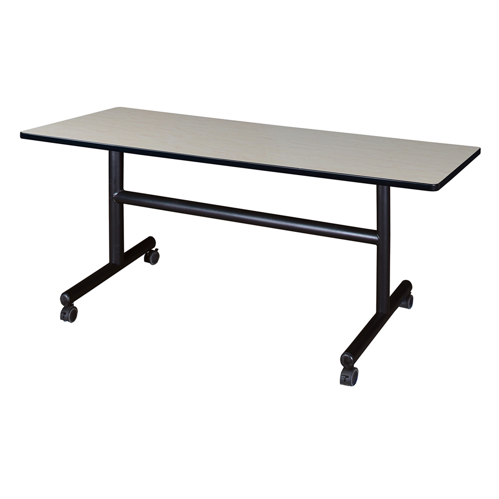 Kobe 60" x 30" Flip Top Mobile Training Table- Maple. Picture 1