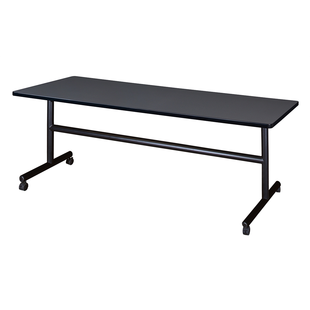Kobe 72" x 30" Flip Top Mobile Training Table- Grey. Picture 1