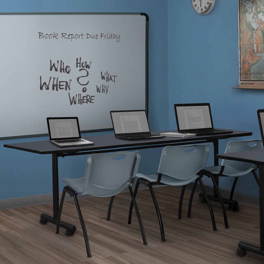 84 x 24 in. Flip-Top Training Nesting Table- Grey. Picture 7