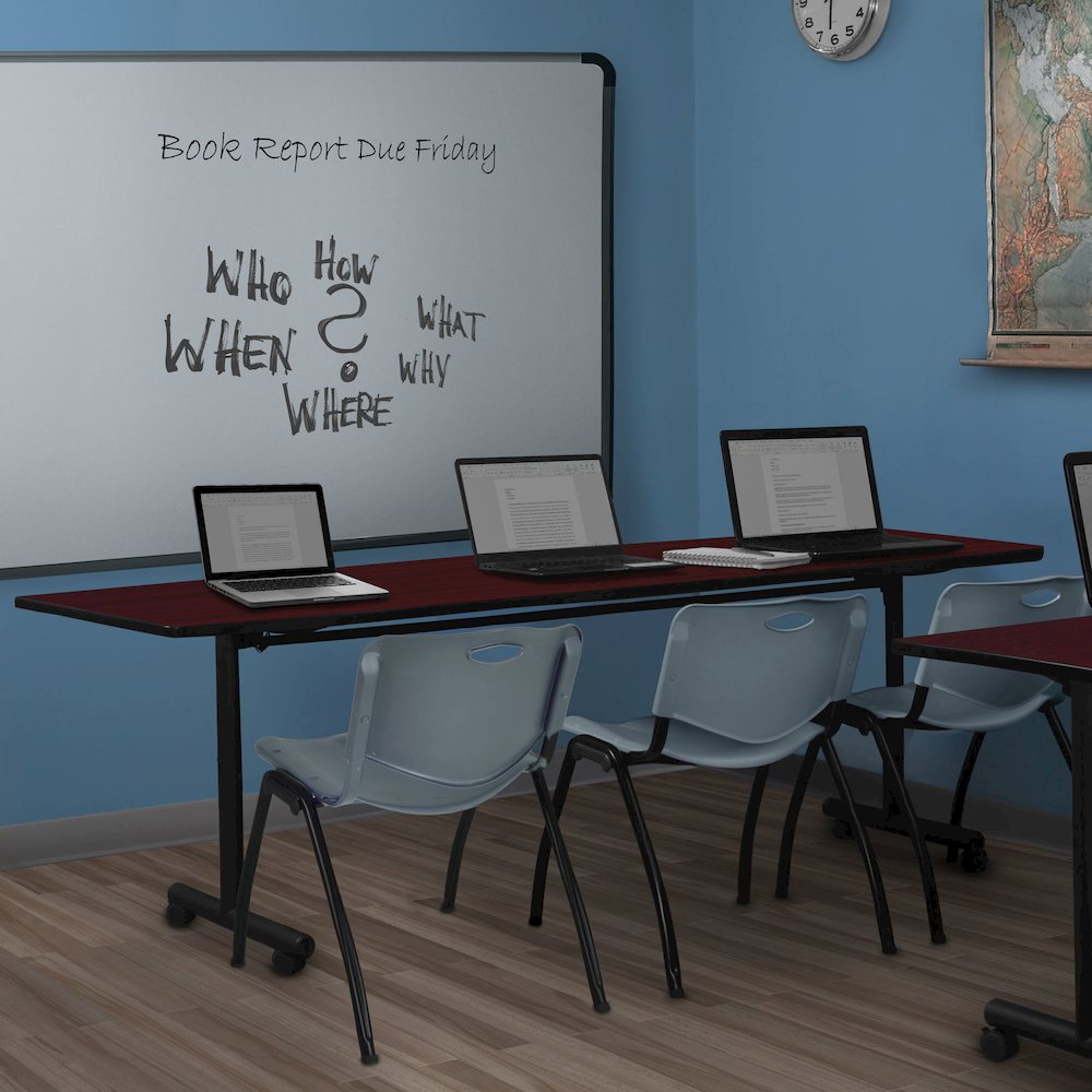 84 x 24 in. Flip-Top Training Nesting Table- Mahogany. Picture 7