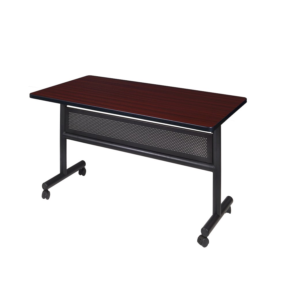 48 x 24 in. Flip-Top Training Nesting Table with Modesty Panel- Mahogany. Picture 1