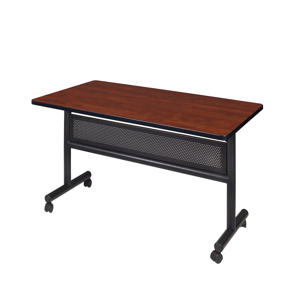 48 x 30 in. Flip-Top Training Nesting Table with Modesty Panel- Cherry. Picture 1