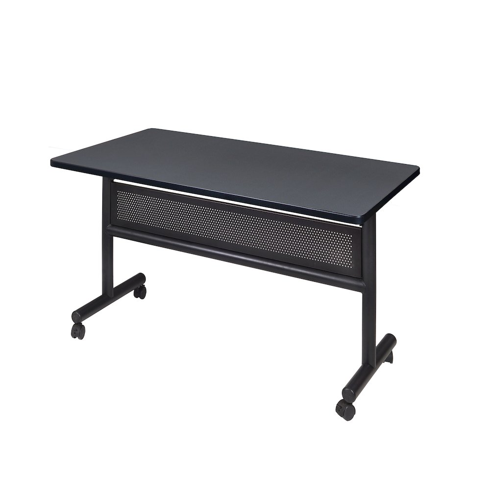 48 x 30 in. Flip-Top Training Nesting Table with Modesty Panel- Grey. Picture 1