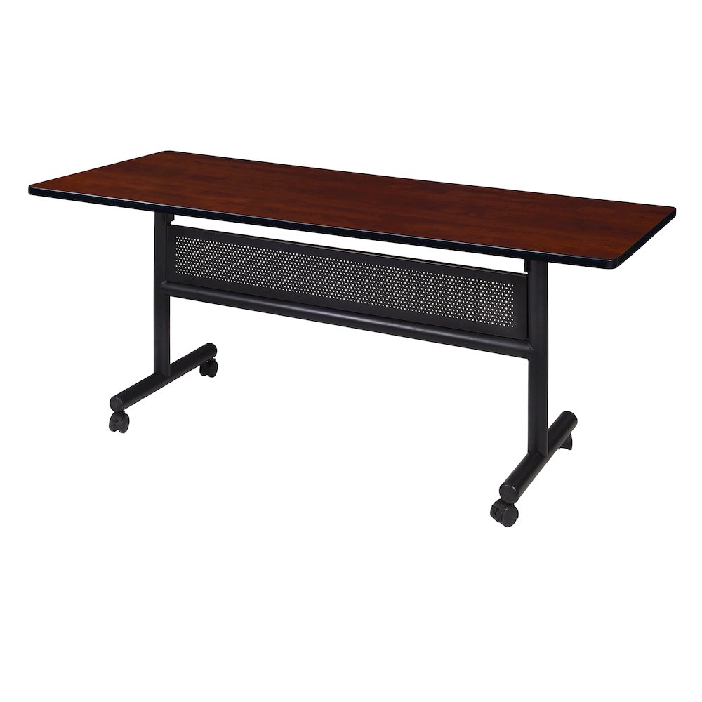 60 x 30 in. Flip-Top Training Nesting Table with Modesty Panel- Cherry. Picture 1