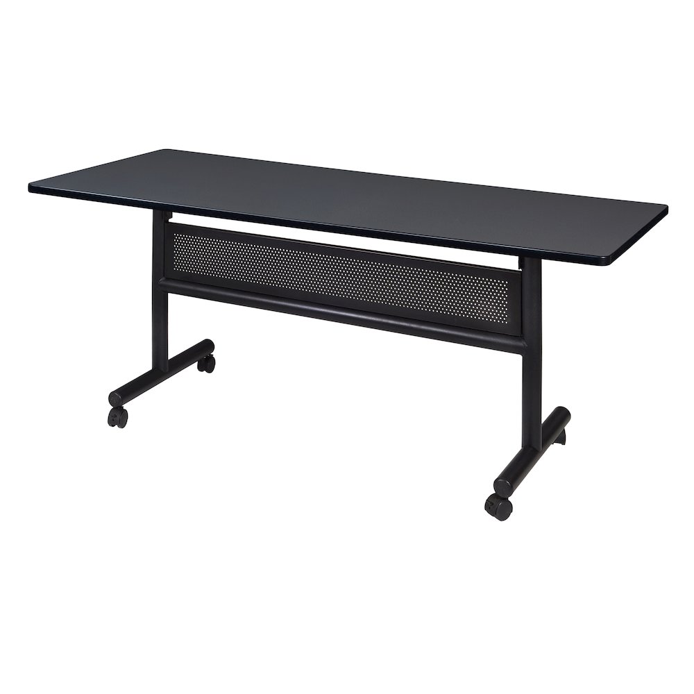 60 x 30 in. Flip-Top Training Nesting Table with Modesty Panel- Grey. Picture 1