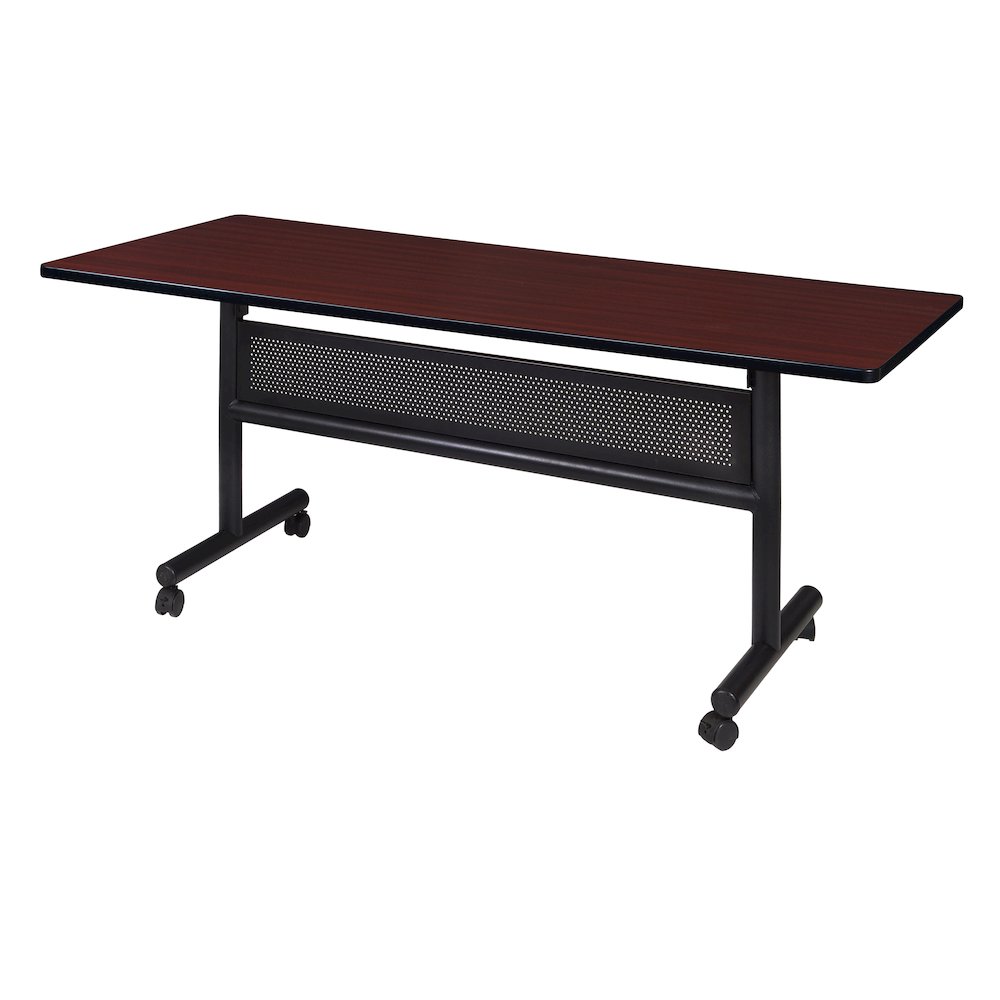 60 x 30 in. Flip-Top Training Nesting Table with Modesty Panel- Mahogany. Picture 1