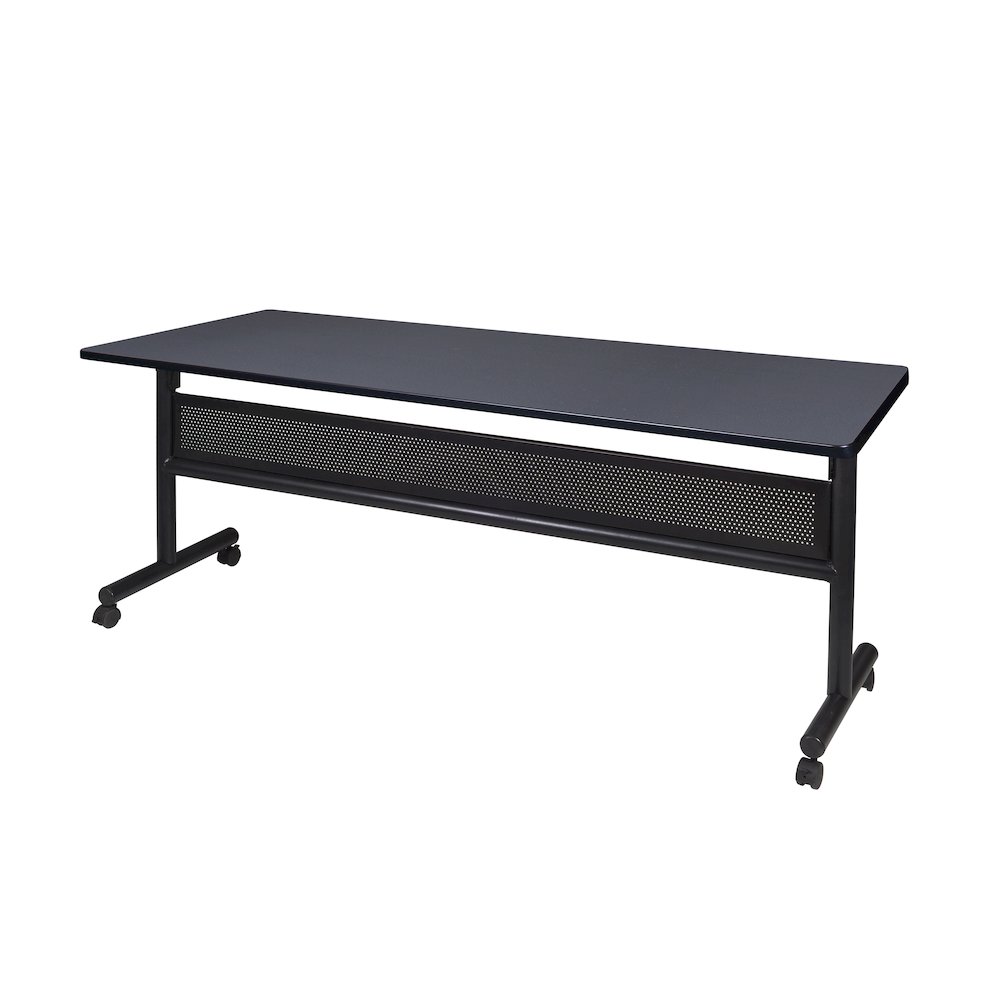72 x 24 in. Flip-Top Training Nesting Table with Modesty Panel- Grey. Picture 1