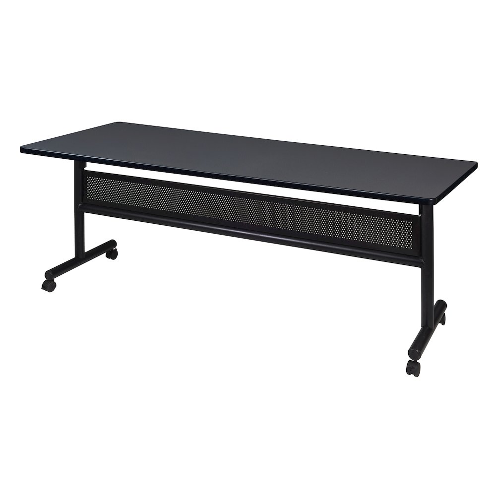 72 x 30 in. Flip-Top Training Nesting Table with Modesty Panel- Grey. Picture 1