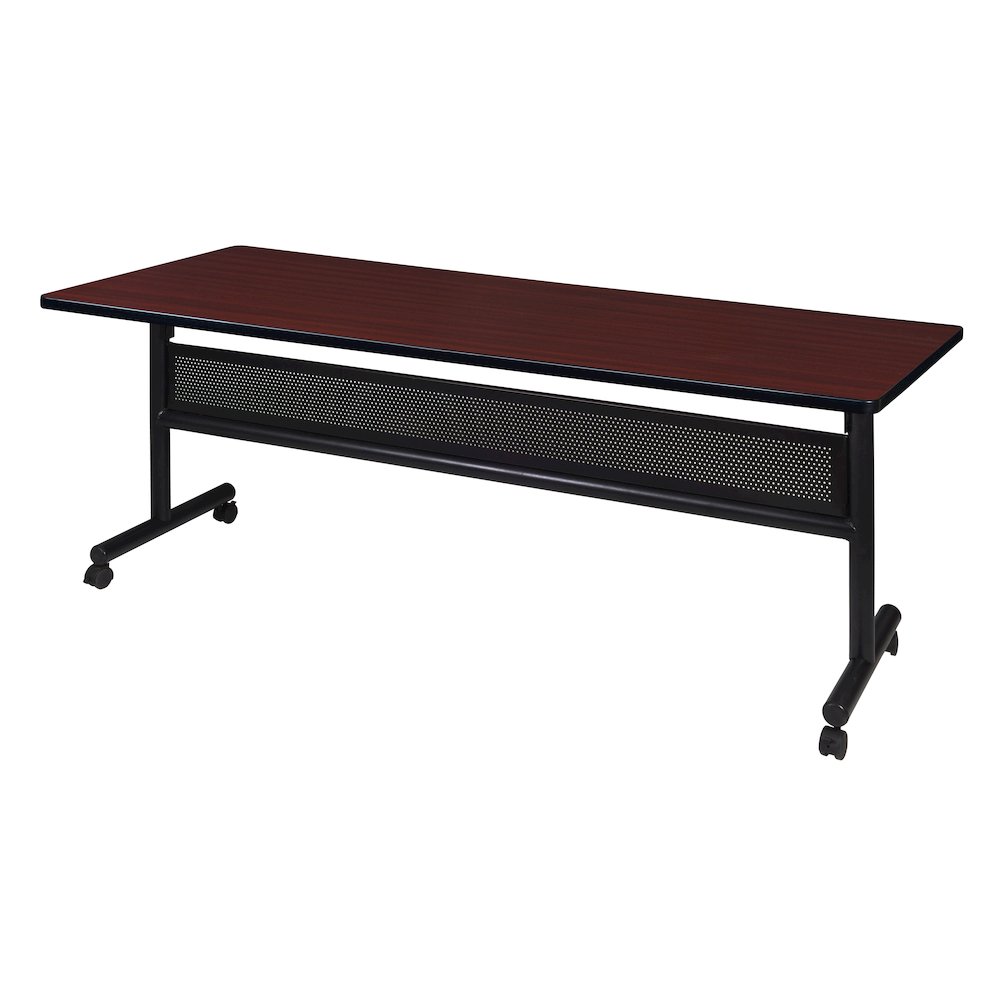 72 x 30 in. Flip-Top Training Nesting Table with Modesty Panel- Mahogany. Picture 1
