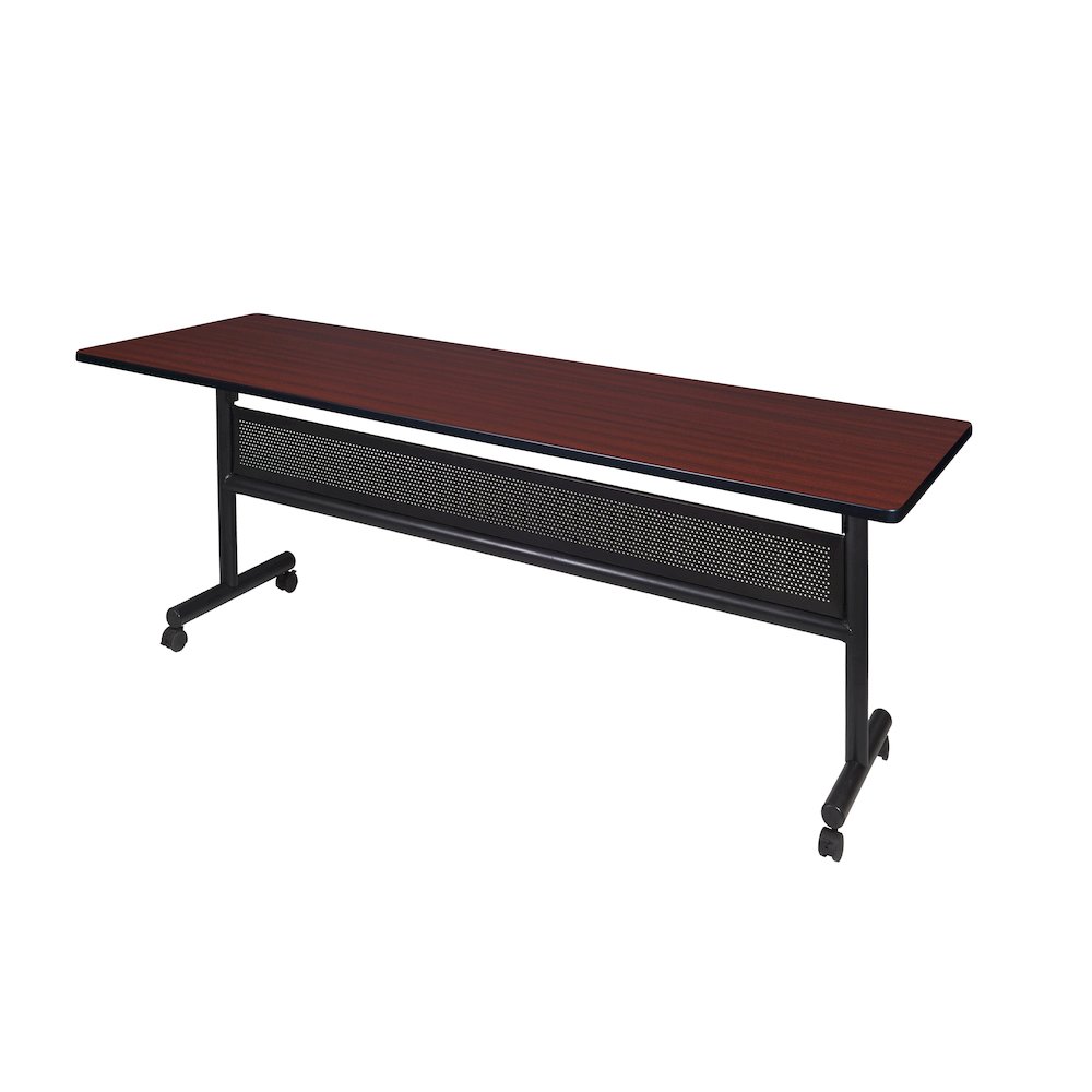 84 x 24 in. Flip-Top Training Nesting Table with Modesty Panel- Mahogany. Picture 1