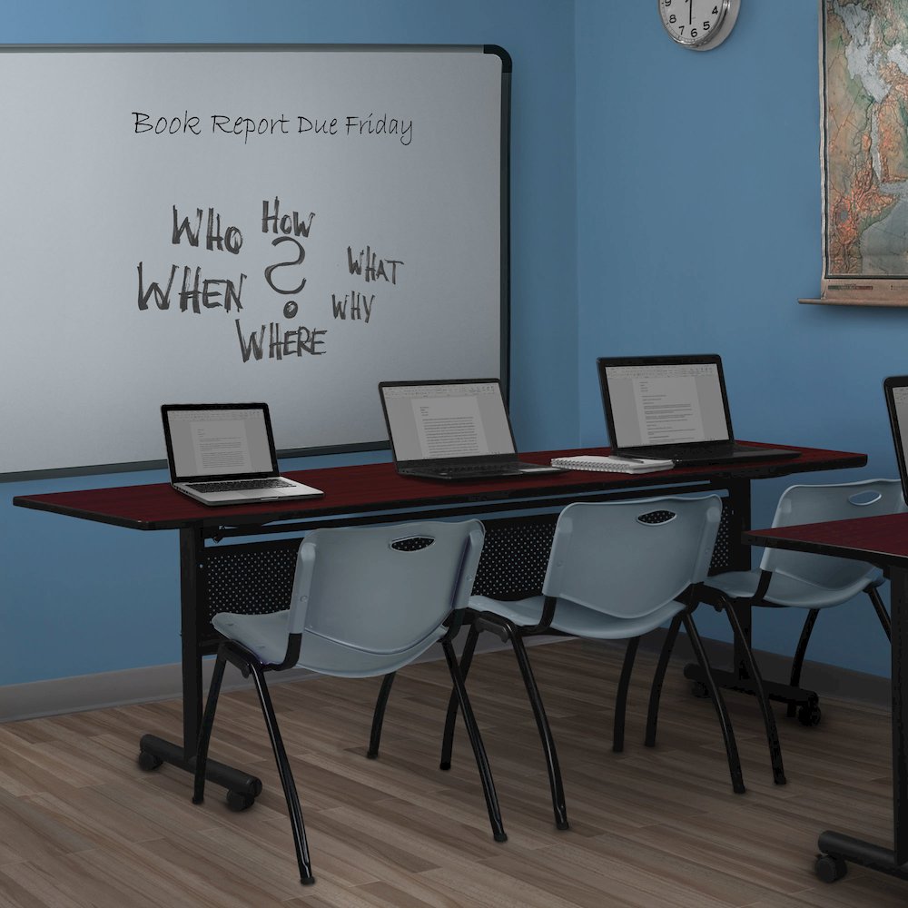 84 x 24 in. Flip-Top Training Nesting Table with Modesty Panel- Mahogany. Picture 7