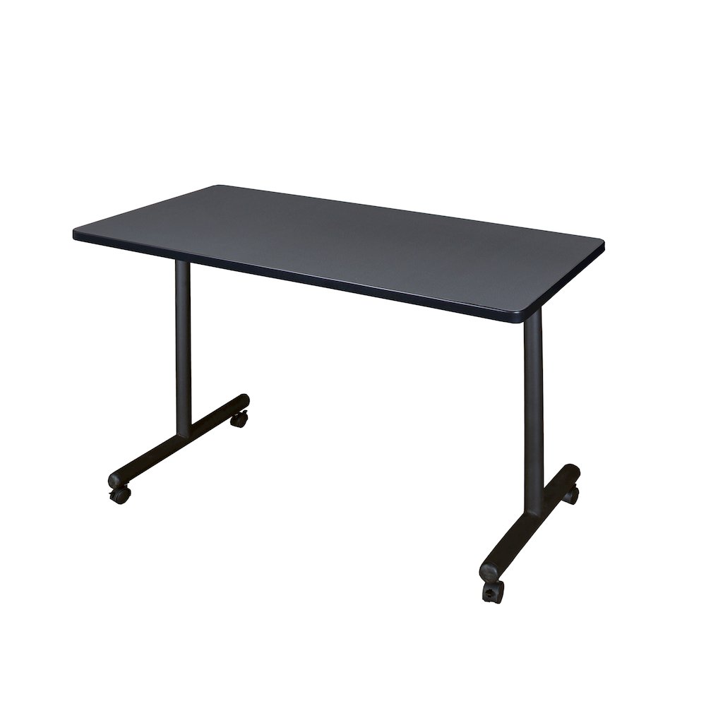 48 x 24 in. Mobile T-Base Training Seminar Table- Grey. Picture 1