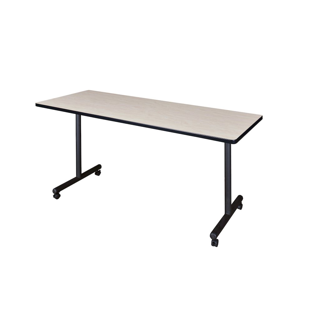 66 x 24 in. Mobile T-Base Training Seminar Table- Maple. Picture 1