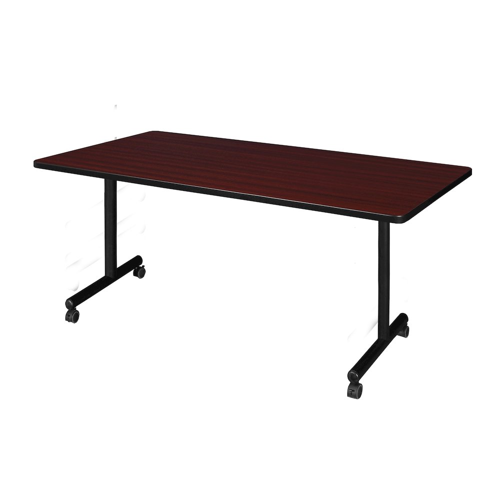 72 x 30 in. Mobile T-Base Training Seminar Table- Mahogany. Picture 1