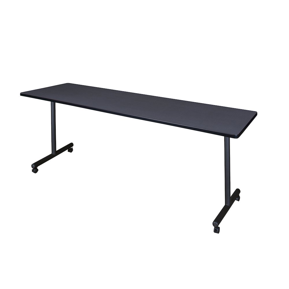84 x 24 in. Mobile T-Base Training Seminar Table- Grey. Picture 1