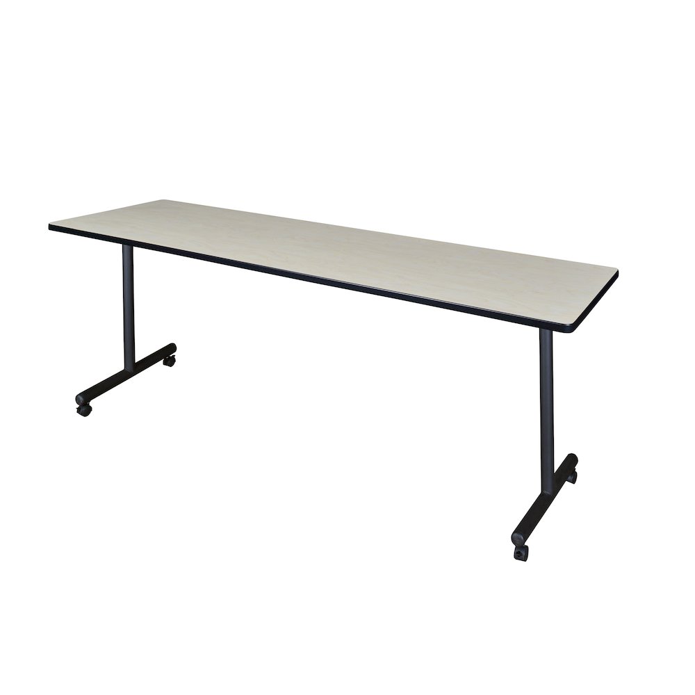 84 x 24 in. Mobile T-Base Training Seminar Table- Maple. Picture 1
