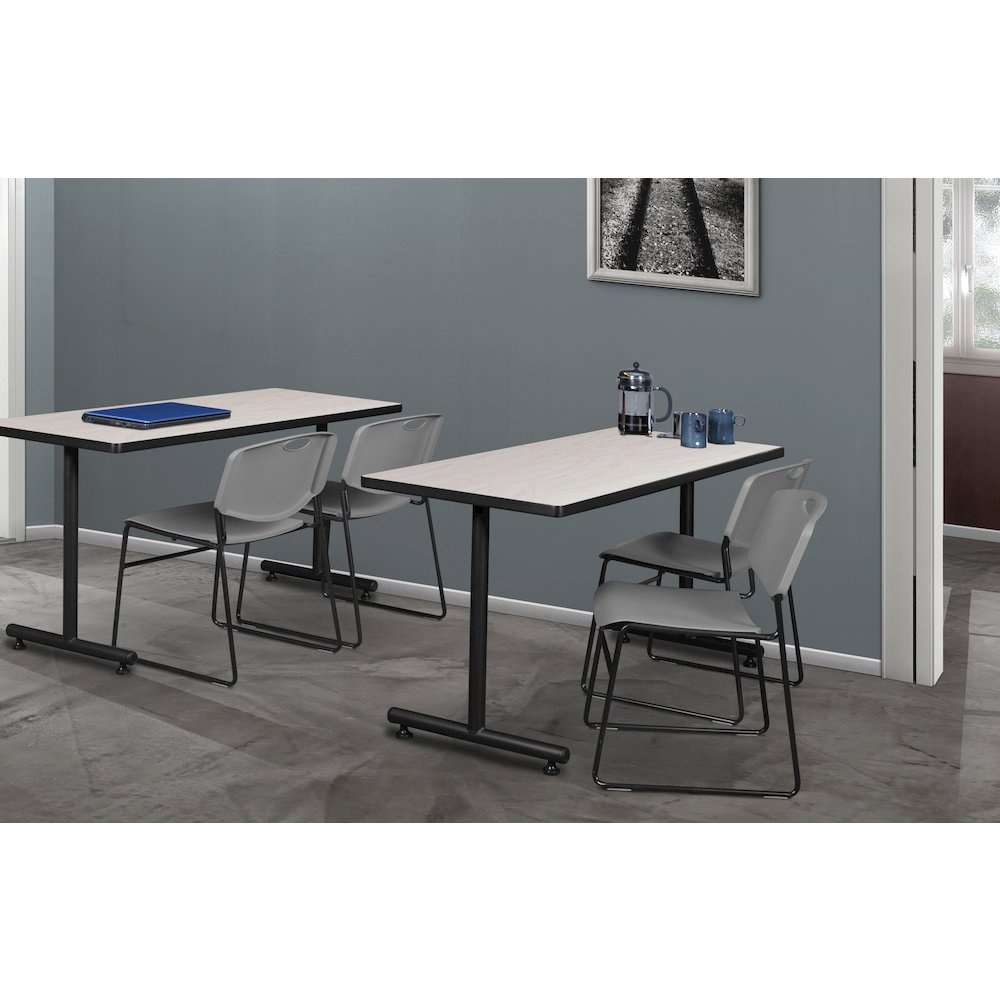 48 x 30 in. Steel T-Base Training Seminar Table- Maple. Picture 4