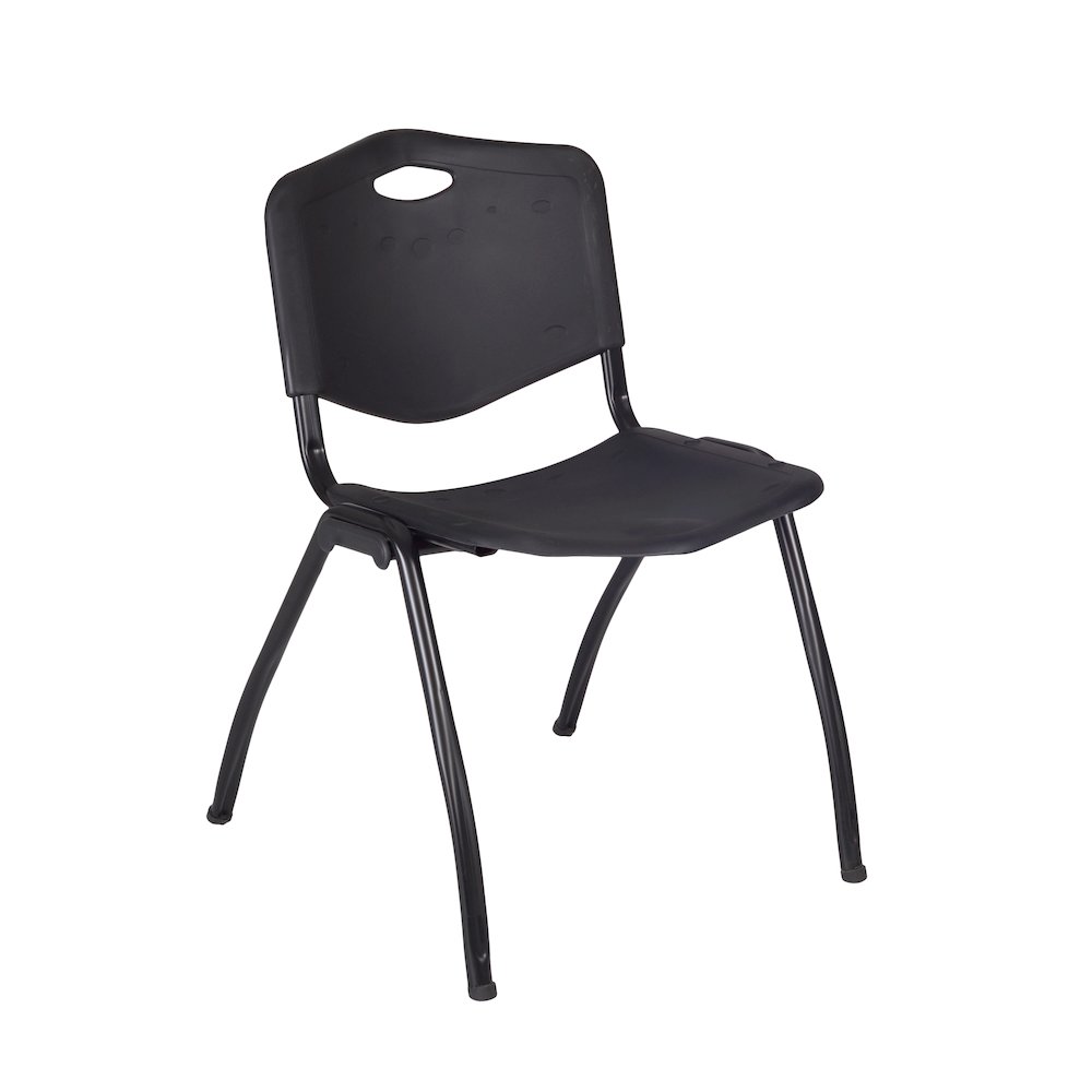 60 x 24 in. T-Base Training Seminar Table- Grey, 2 M Stack Chairs- Black. Picture 3