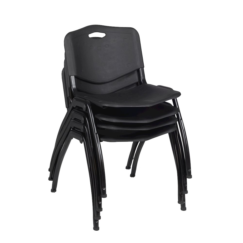 60 x 24 in. T-Base Training Seminar Table- Grey, 2 M Stack Chairs- Black. Picture 6