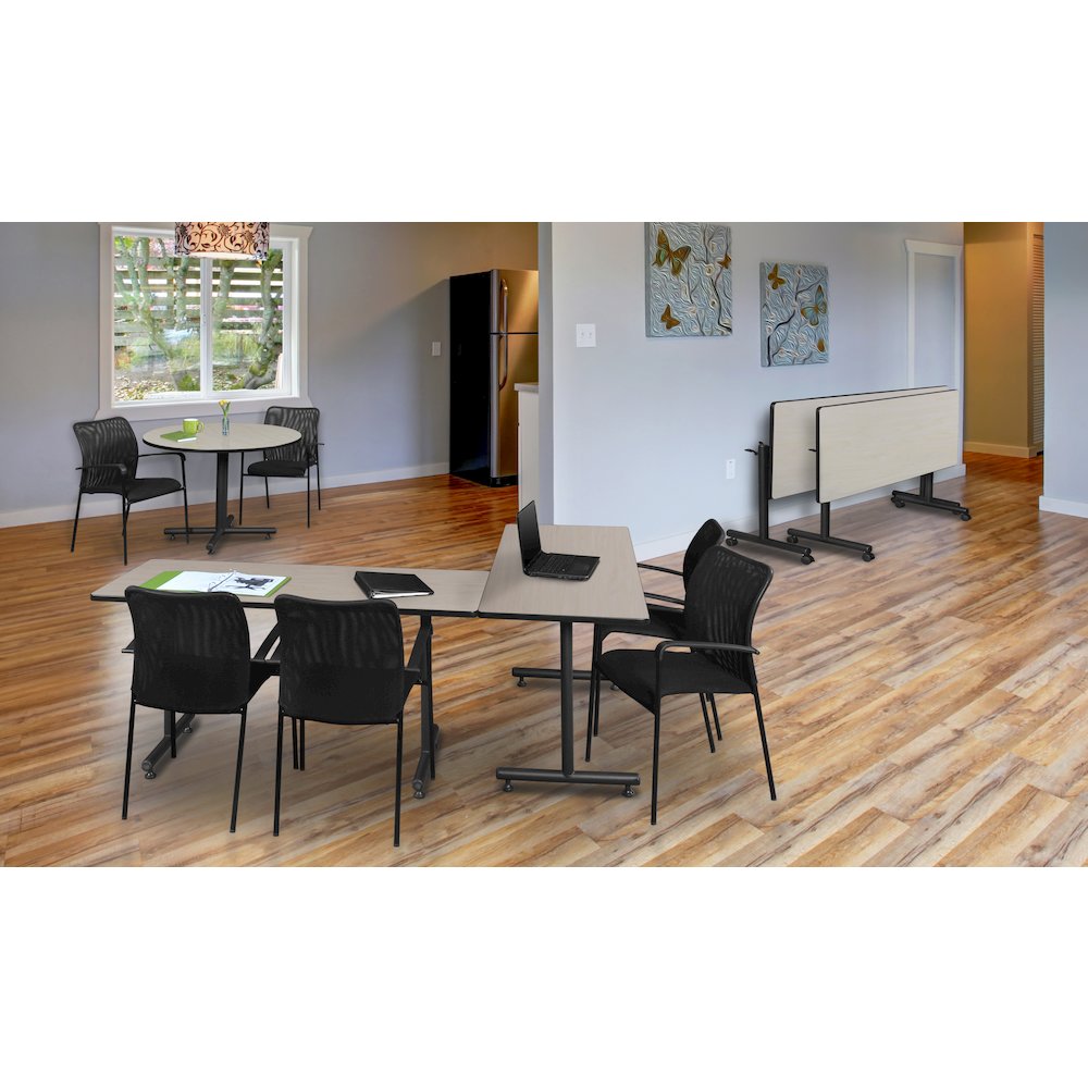 60 x 24 in. Steel T-Base Training Seminar Table- Maple. Picture 4