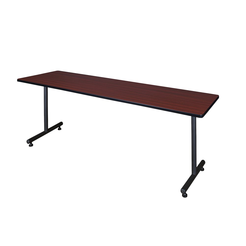 84 x 24 in. Steel T-Base Training Seminar Table- Mahogany. Picture 1