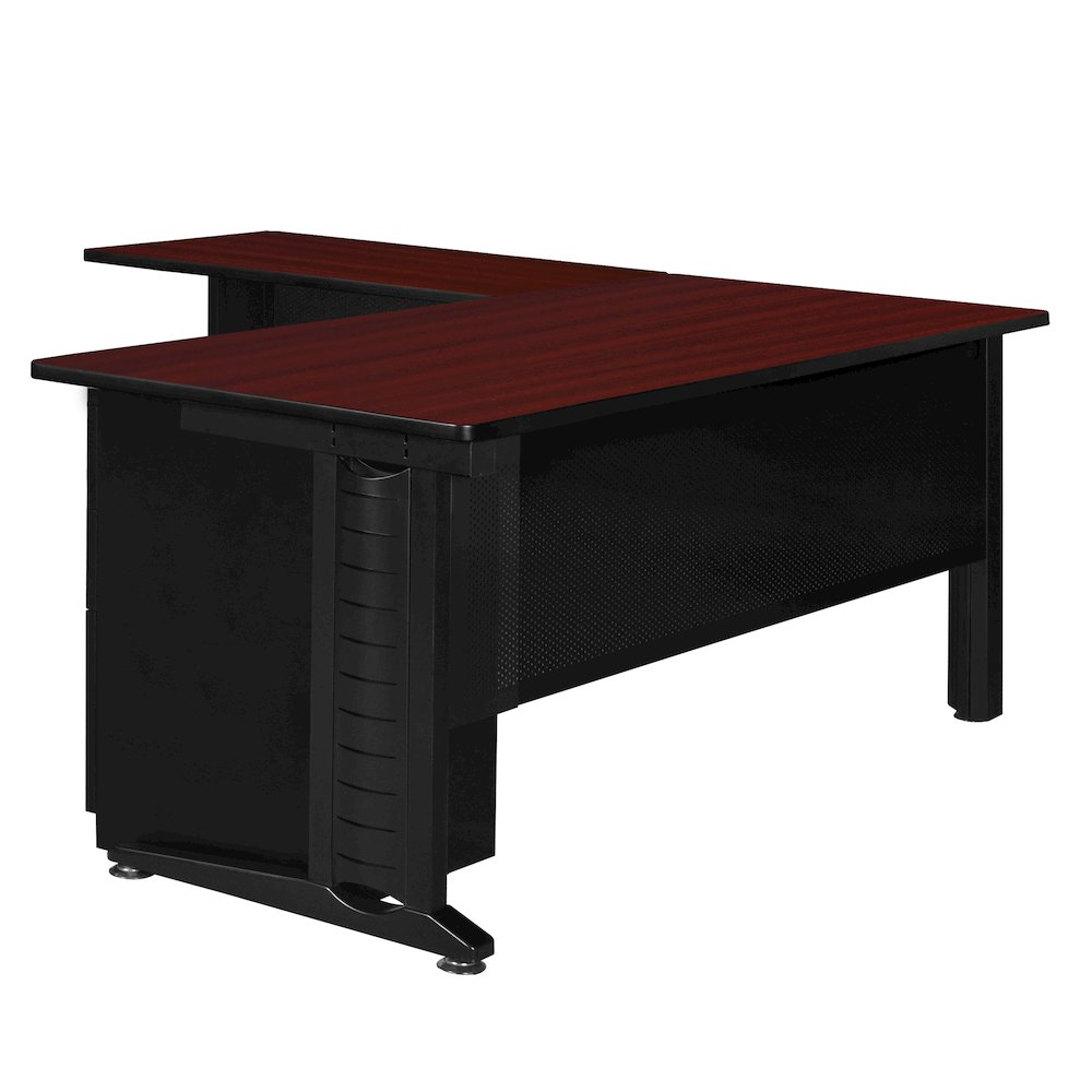 66 x 78 in. L Shaped Desk with Double Pedestal Drawer Unit- Mahogany. Picture 2