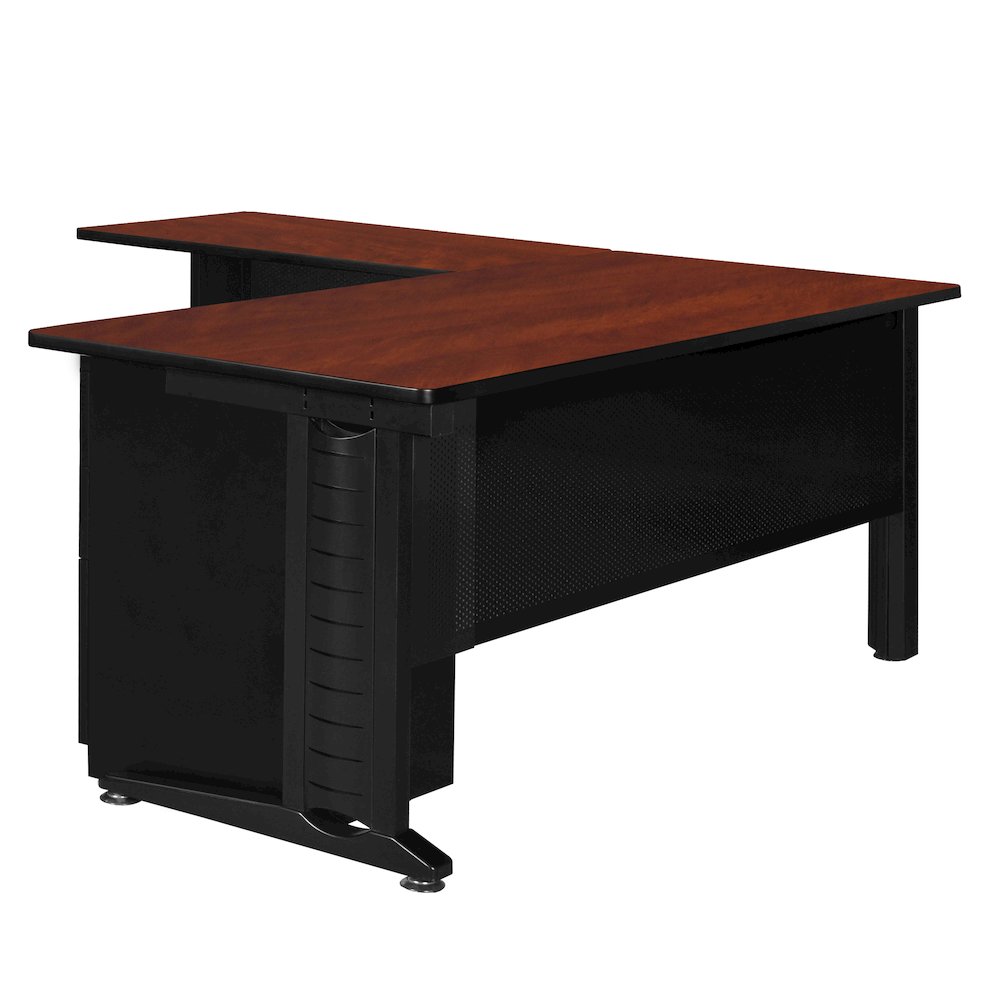 72 x 72 in. L Shaped Desk with Double Pedestal Drawer Unit- Cherry. Picture 2