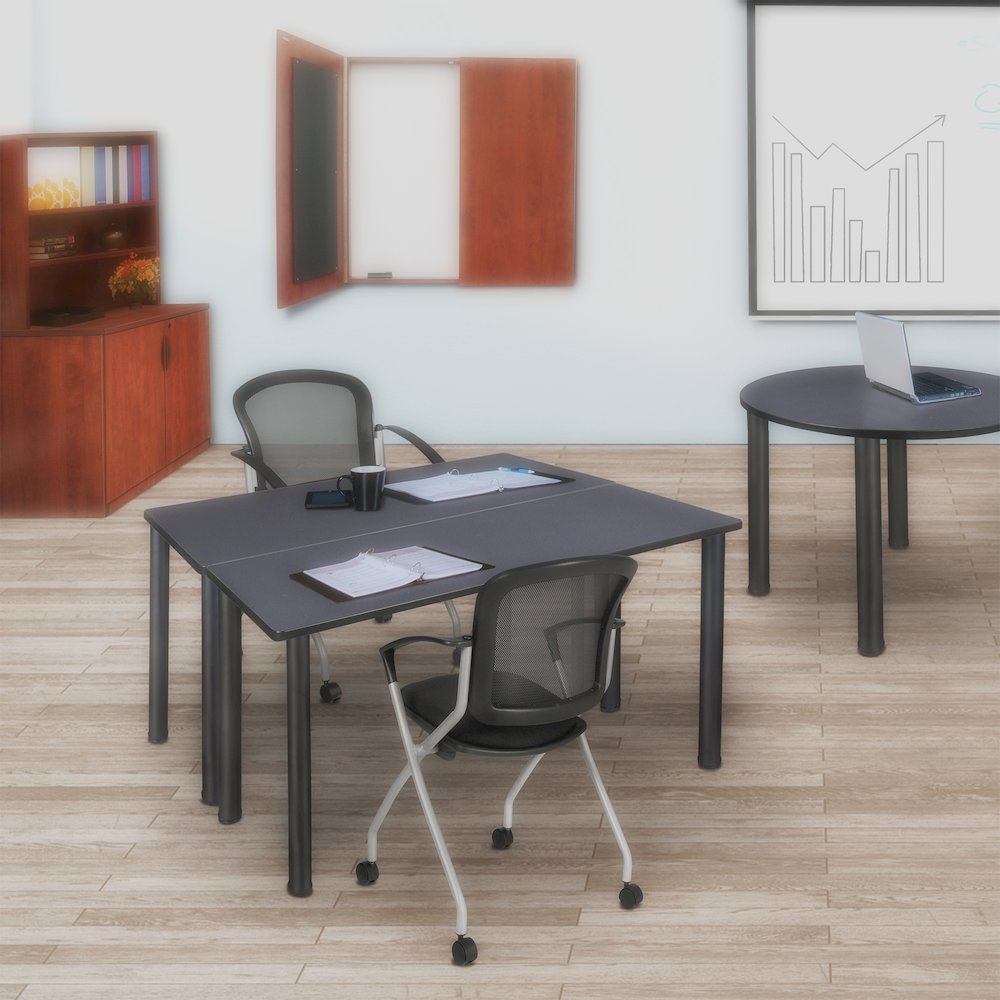 42 x 24 in. Training Seminar Table- Grey Top, Black Legs. Picture 3