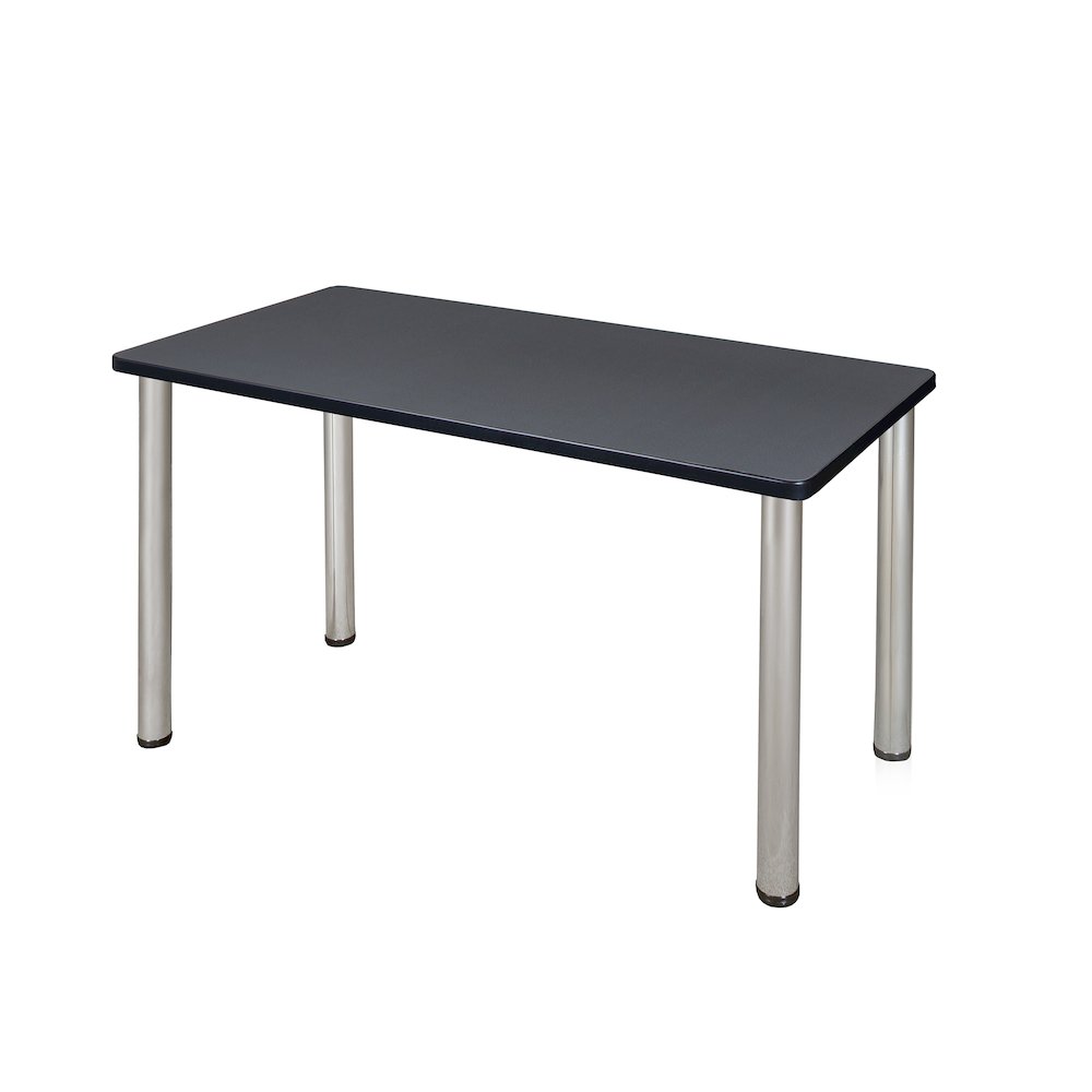 42 x 24 in. Training Seminar Table- Grey Top, Chrome Legs. Picture 1