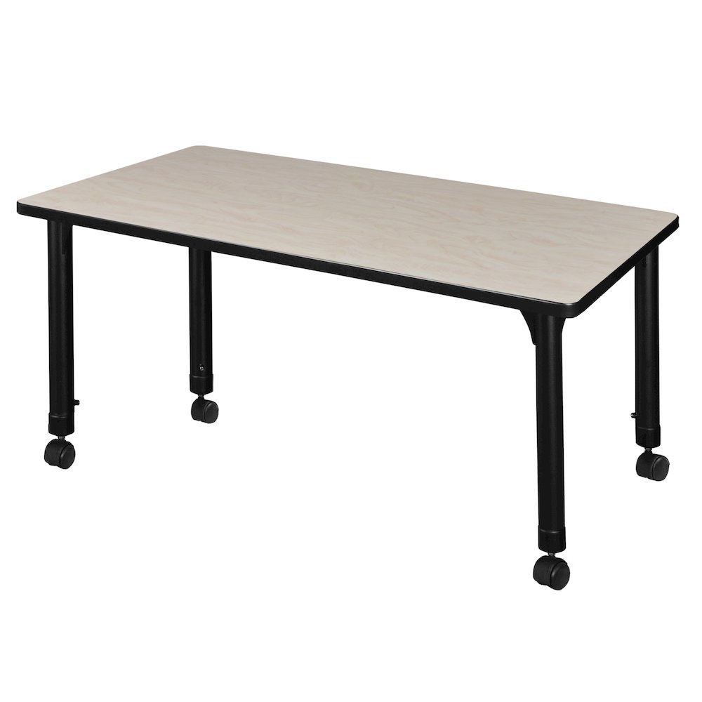 42 x 30 in. Height Adjustable Mobile Classroom Activity Table- Maple. Picture 2