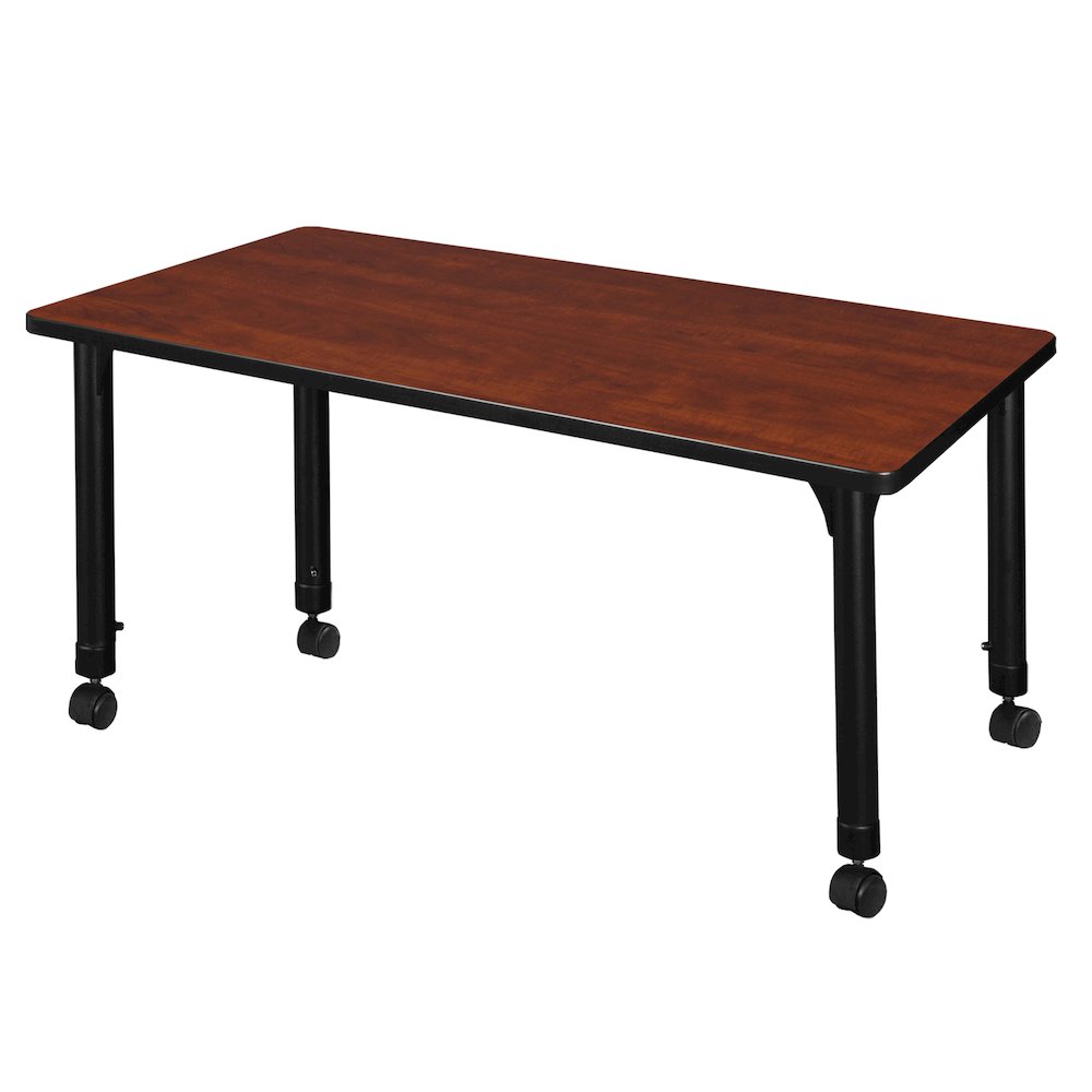 48 x 24 in. Height Adjustable Mobile Classroom Activity Table- Cherry. Picture 2