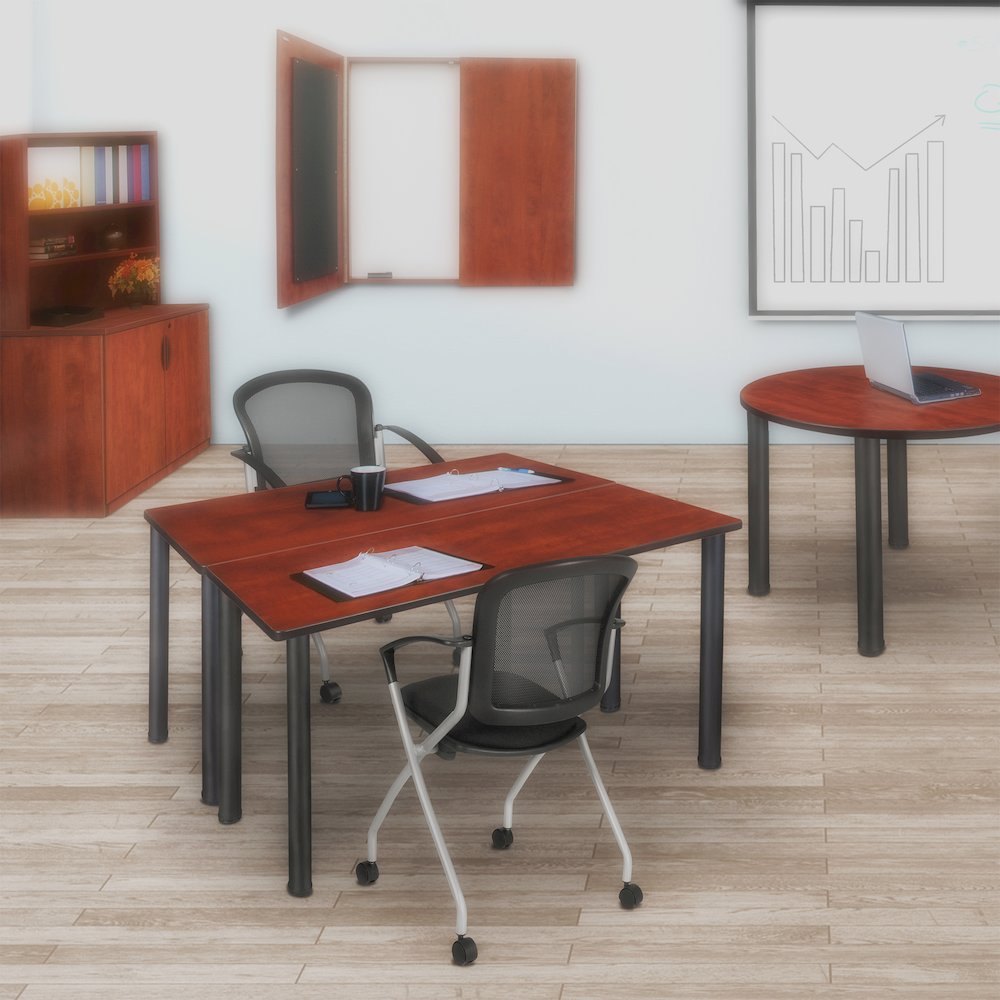 48 x 24 in. Training Seminar Table- Cherry Top, Black Legs. Picture 3