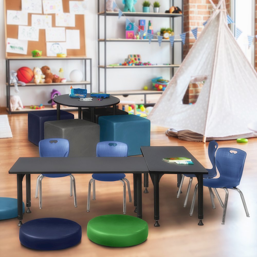 42 x 24 in. Height Adjustable Classroom Activity Table- Grey. Picture 6