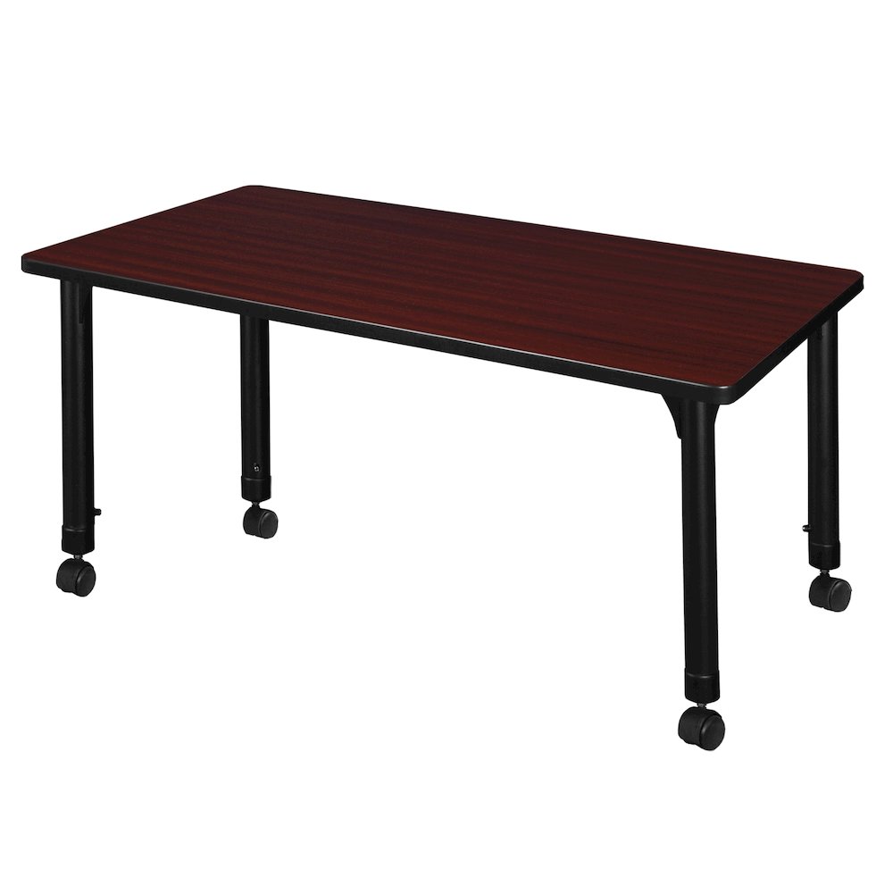 48 x 30 in. Height Adjustable Mobile  Classroom Activity Table- Mahogany. Picture 2