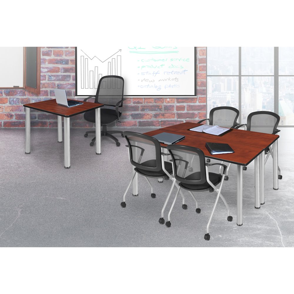 60 x 24 in. Training Seminar Table- Cherry Top, Chrome Legs. Picture 3
