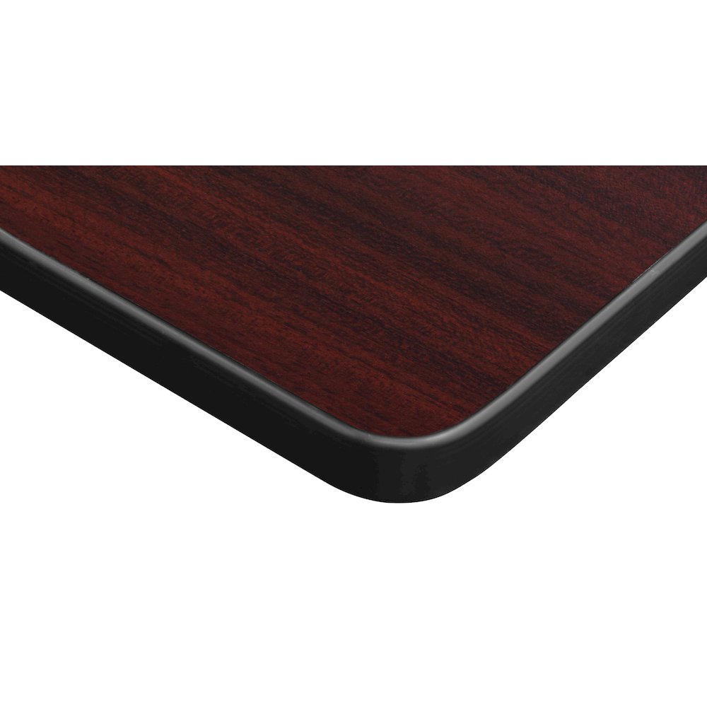 60x24 in. Training Table- Mahogany Top, Chrome Legs & 2 M Stack Chairs- Burgundy. Picture 6