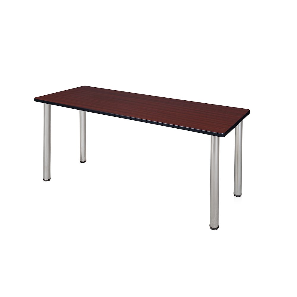 60 x 24 in. Training Seminar Table- Mahogany Top, Chrome Legs. Picture 1