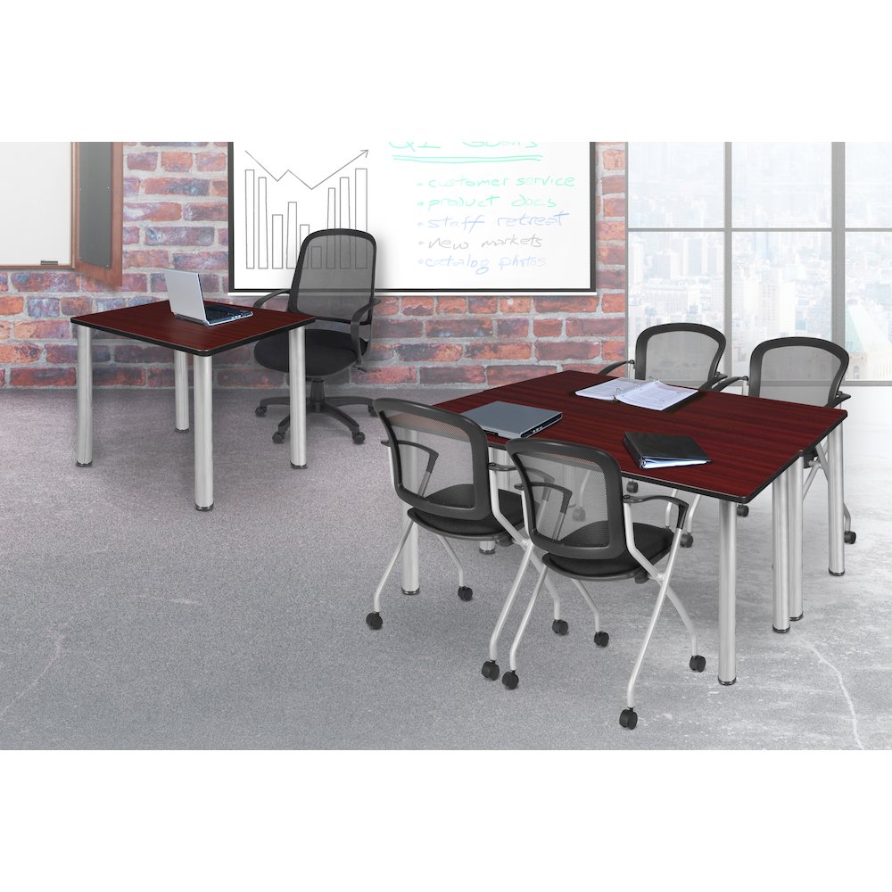 60 x 24 in. Training Seminar Table- Mahogany Top, Chrome Legs. Picture 3