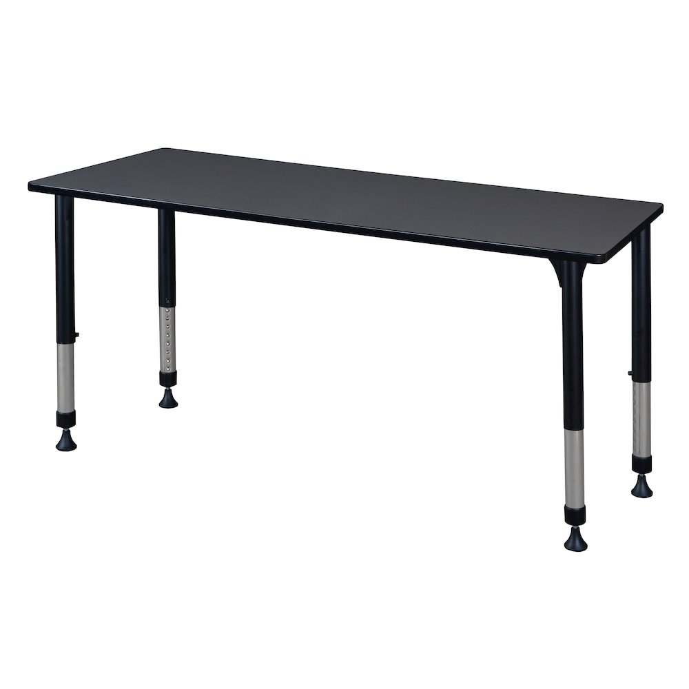 60 x 30 in. Height Adjustable Classroom Activity Table- Grey. Picture 1