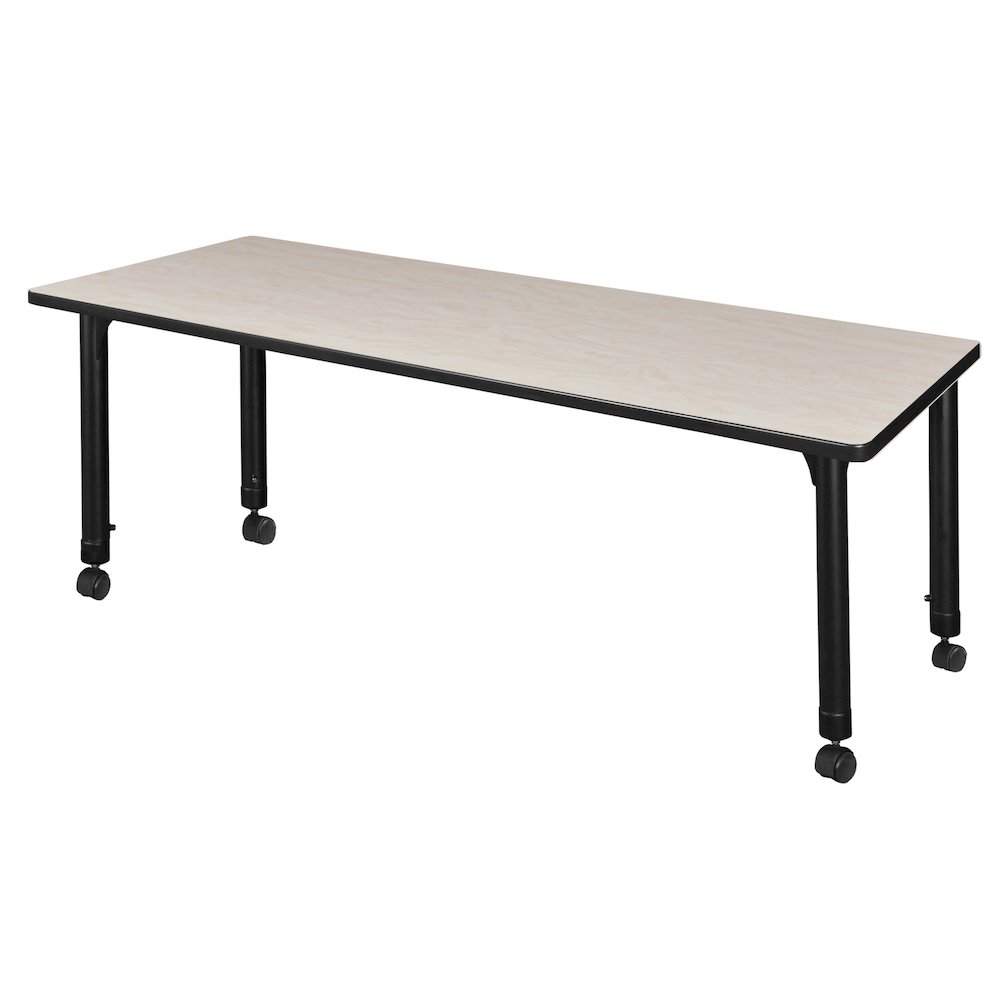 60 x 30 in. Height Adjustable Mobile Classroom Activity Table- Maple. Picture 2