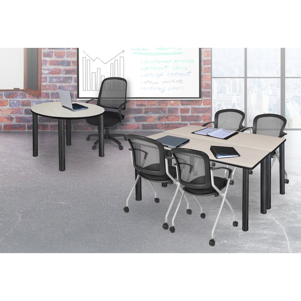 66 x 24 in. Training Table- Maple Top, Black Legs & 2 Cadence Nesting Chairs. Picture 7